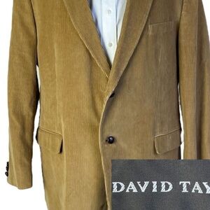David Taylor Tan Sport Coat Luxurious Velvet Corduroy Finish